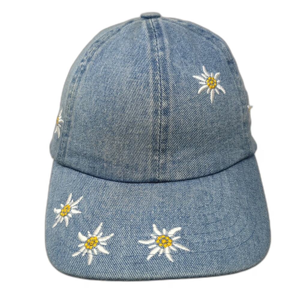 Cotter Baseball Cap Blue One Size Denim Edelweiss Floral Switzerland Hat Flower